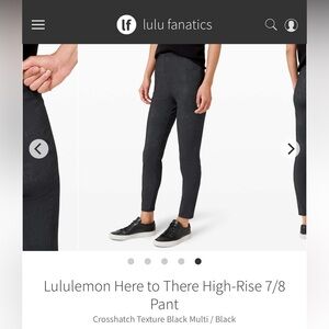 Lululemon Black High-Rise 7/8 Pants